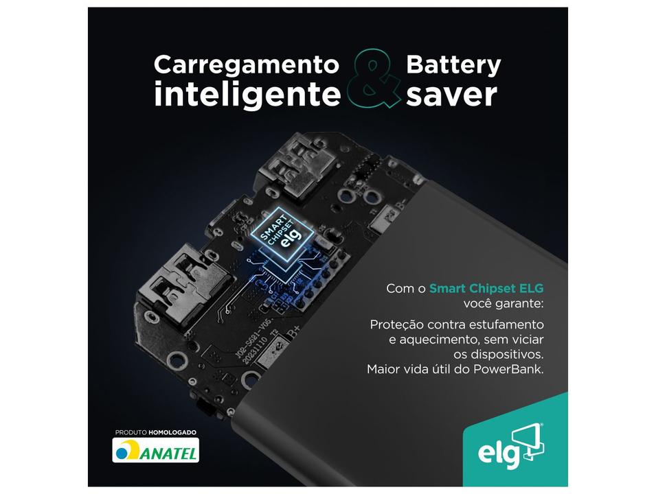 Carregador Portátil/Power Bank ELG PB102BK 10.200mAh - 3