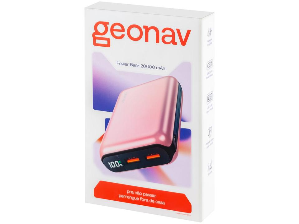 Carregador Portátil/Power Bank Geonav 20.000 mAh com 1 Cabo USB-C PB20K20WRG - 8