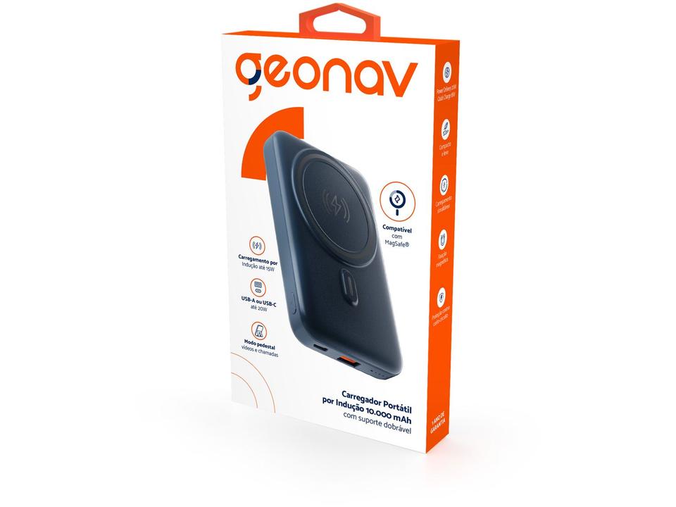 Carregador Portátil/Power Bank Geonav por Indução 10.000 mAh PB10MAGSG - 8