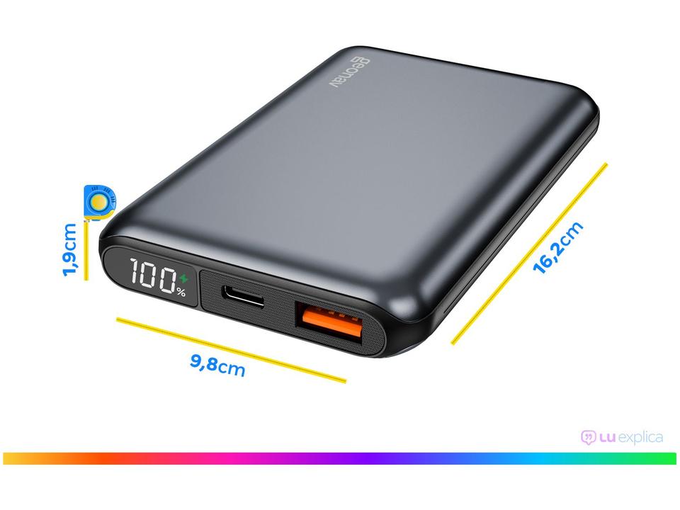 Carregador Portátil/Power Bank Geonav por Indução 10.000mAh PB10K20WSG - 3