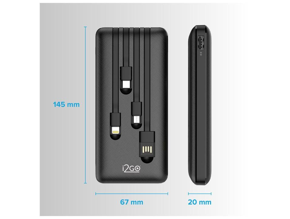 Carregador Portátil/Power Bank i2GO I2GBAT014 10.000mAh - 14
