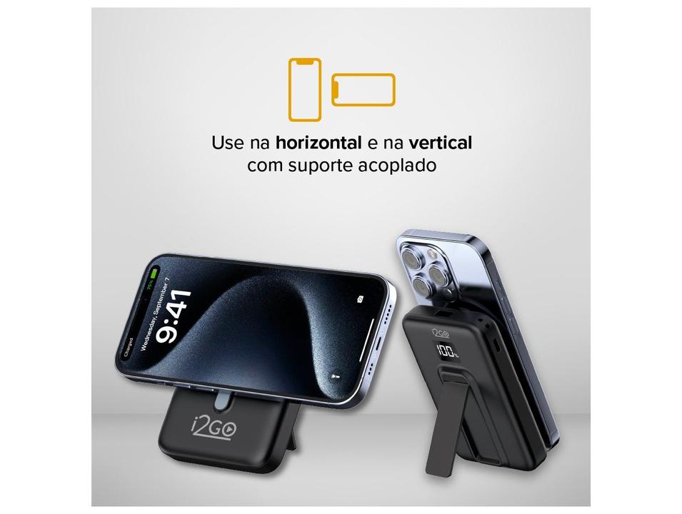 Carregador Portátil/Power Bank i2GO PROBAT027 por Indução 10.000mAh - 10