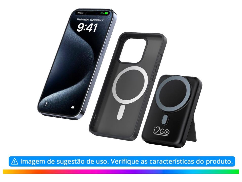 Carregador Portátil/Power Bank i2GO PROBAT027 por Indução 10.000mAh - 14