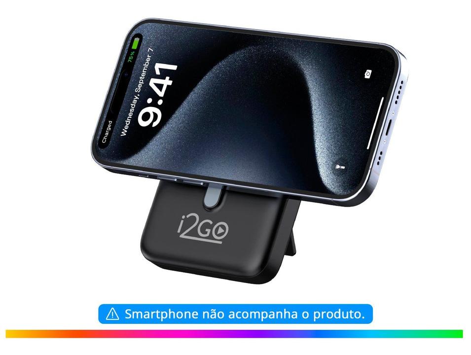Carregador Portátil/Power Bank i2GO PROBAT027 por Indução 10.000mAh - 17
