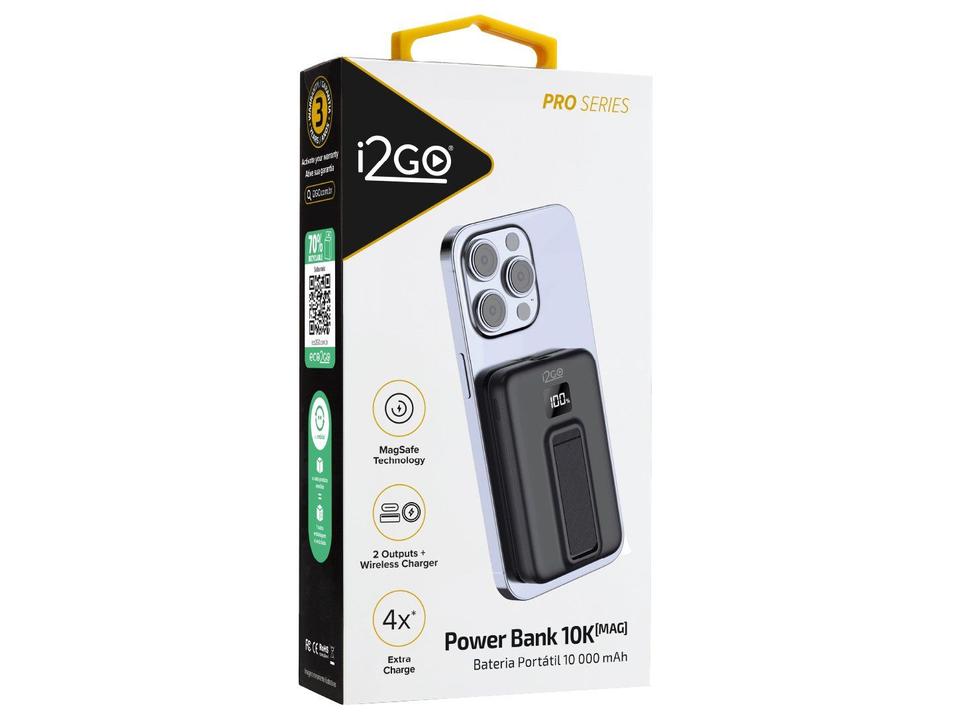 Carregador Portátil/Power Bank i2GO PROBAT027 por Indução 10.000mAh - 19