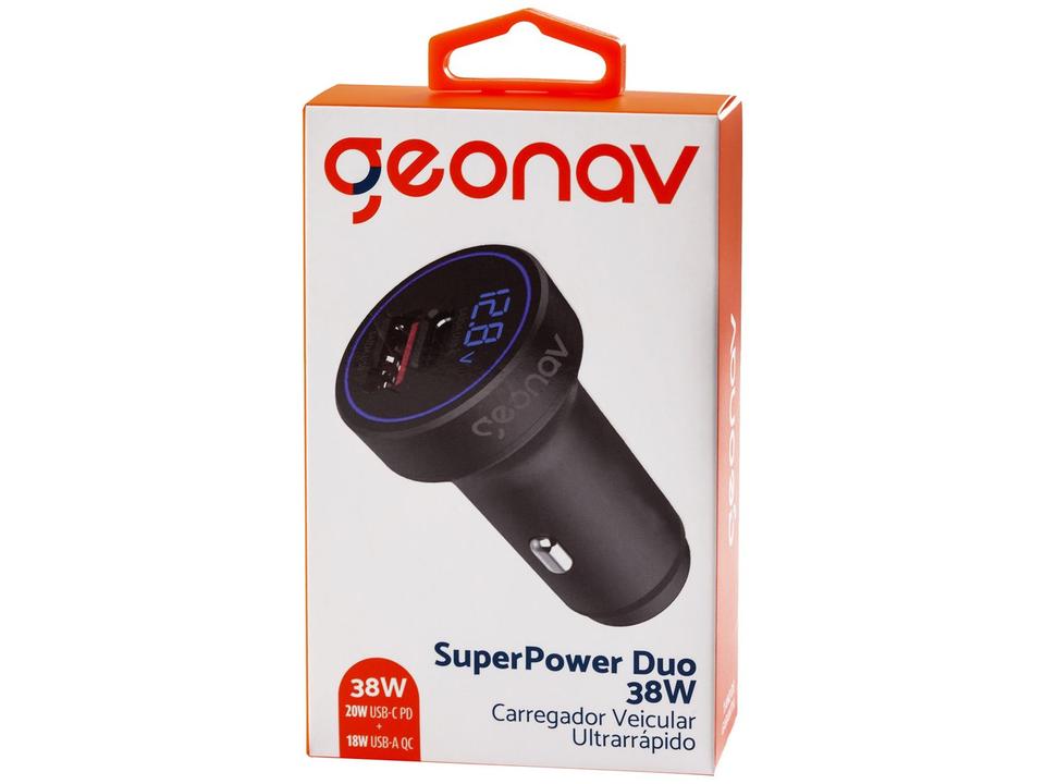 Carregador Veicular Turbo 38W USB-A USB-C - 3