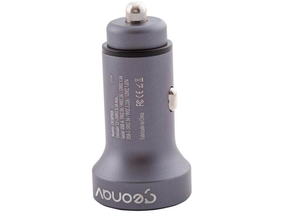Carregador Veicular Turbo 38W USB-A USB-C - 1