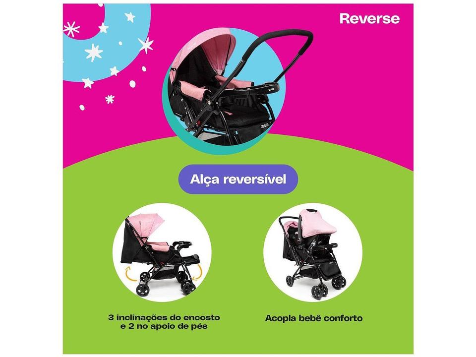 Carrinho de Bebê Alça Reversível com Bebê Conforto Cosco Kids - 12