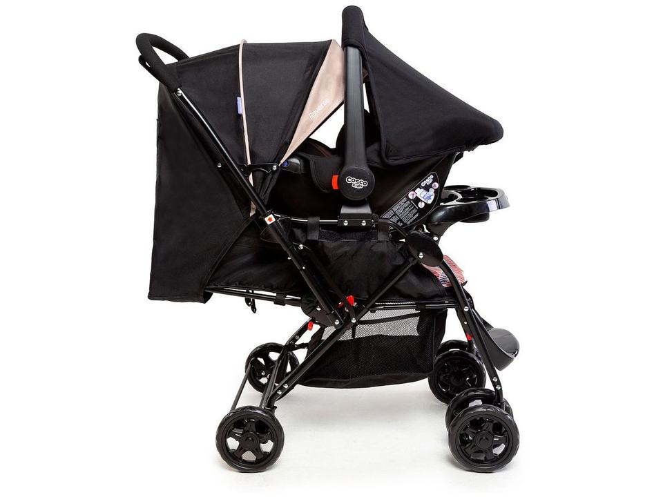 Carrinho de Bebê Alça Reversível com Bebê Conforto Cosco Kids Travel System Reverse 4 Rodas 0 a 15kg - 11
