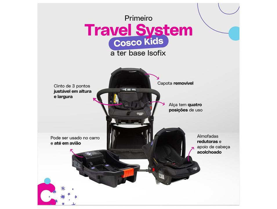 Carrinho de Bebê com Bebê Conforto Cosco Kids Lummy Trio até 22kg - 4