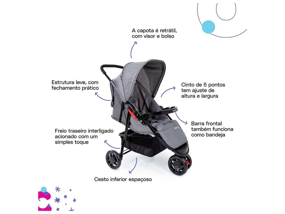 Carrinho de Bebê com Bebê Conforto Cosco Kids Toffy 3 Rodas até 15kg - 3