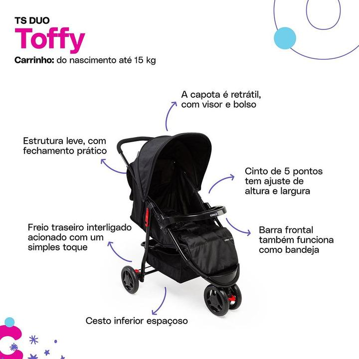 Carrinho de Bebê com Bebê Conforto Cosco Kids - 3