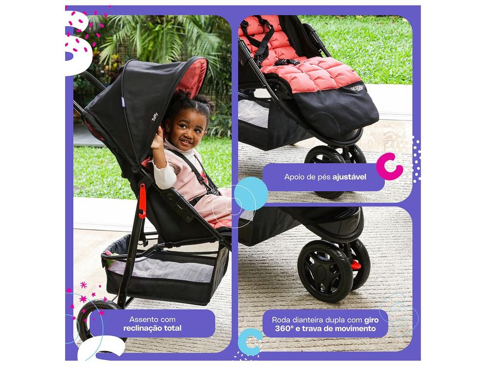 Carrinho de Bebê com Bebê Conforto Cosco Kids Toffy Duo 3 Rodas até 15kg - 2