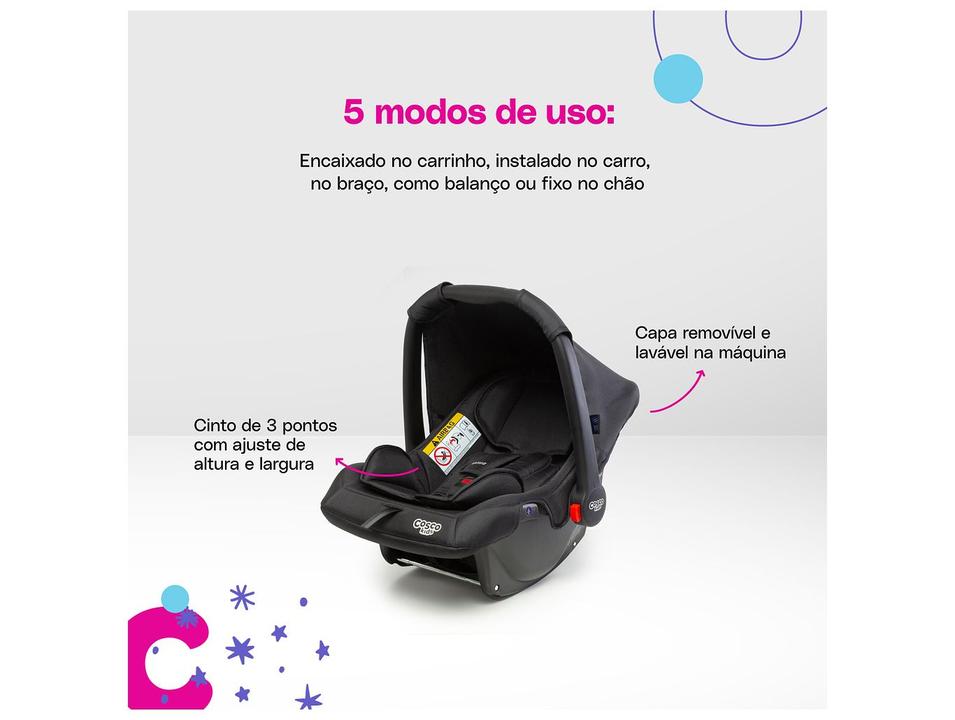 Carrinho de Bebê com Bebê Conforto Cosco Kids Toffy Duo 3 Rodas até 15kg - 4