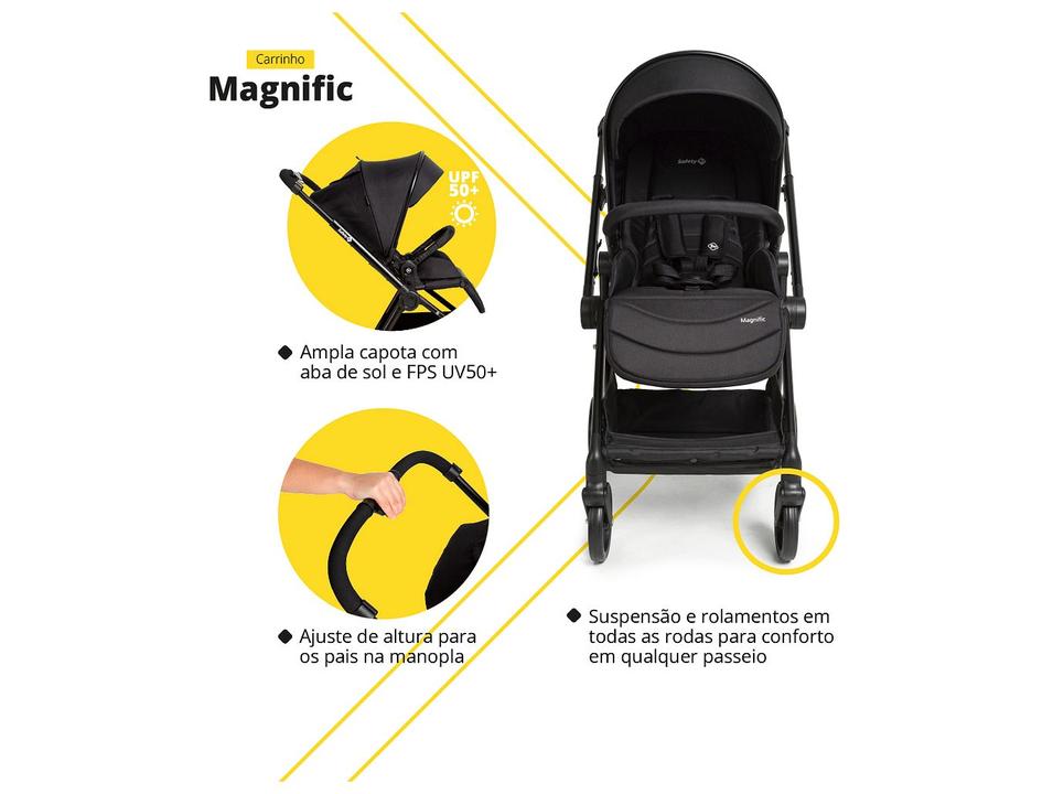Carrinho de Bebê com Bebê Conforto e Moisés Safety 1st Reversível Magnific  0 a 15kg - 3