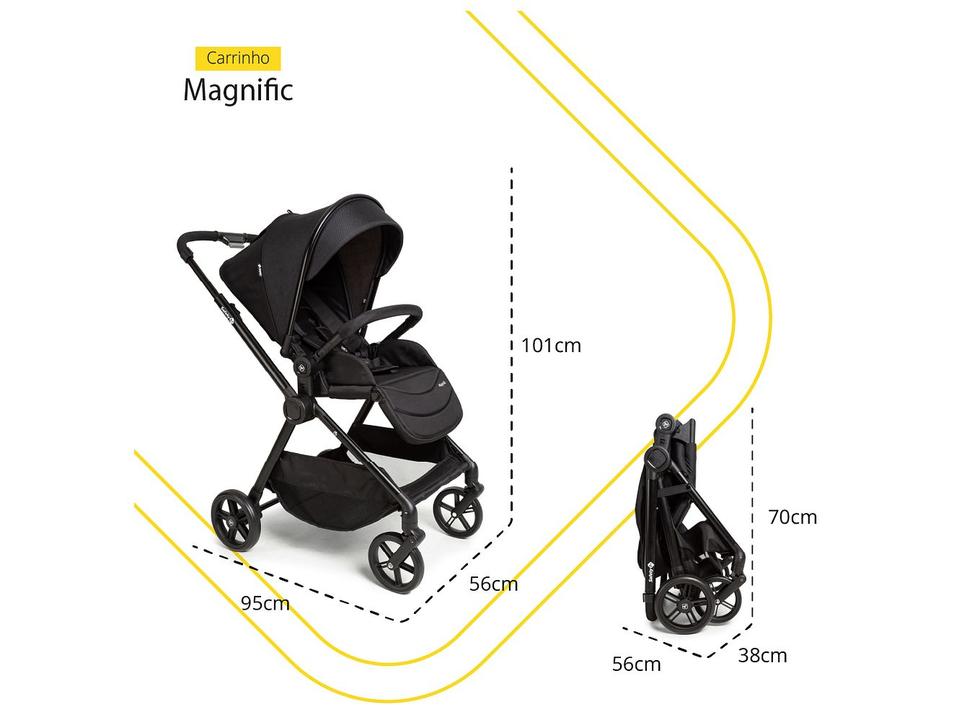 Carrinho de Bebê com Bebê Conforto e Moisés Safety 1st Reversível Magnific  0 a 15kg - 12
