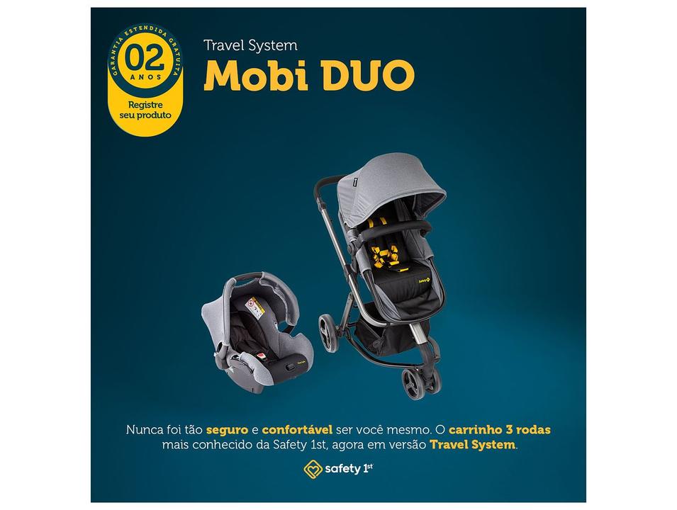 Carrinho de Bebê com Bebê Conforto Reversível Safety 1st Mobi DUO 3 Rodas 0 a 15kg - 1
