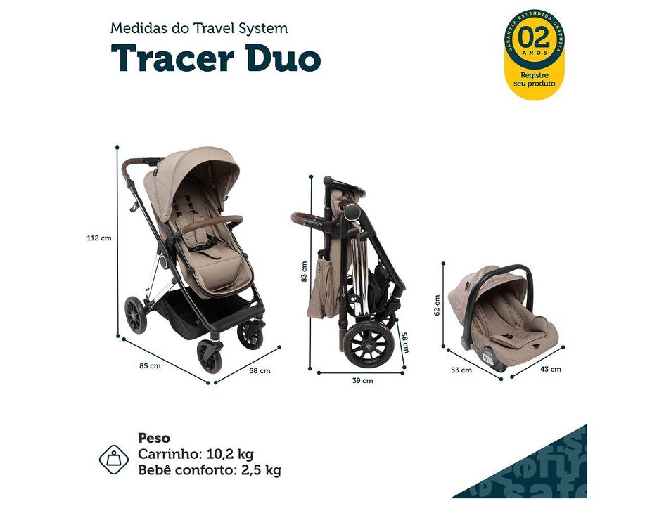 Carrinho de Bebê com Bebê Conforto Reversível Safety 1st Tracer Duo 0 a 22kg - 7