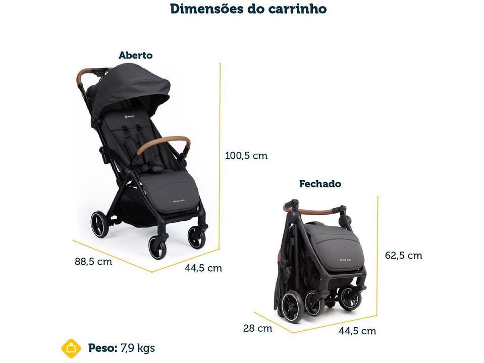 Carrinho de Bebê com Bebê Conforto Safety 1st Trio Spark Plus até 15kg - 16