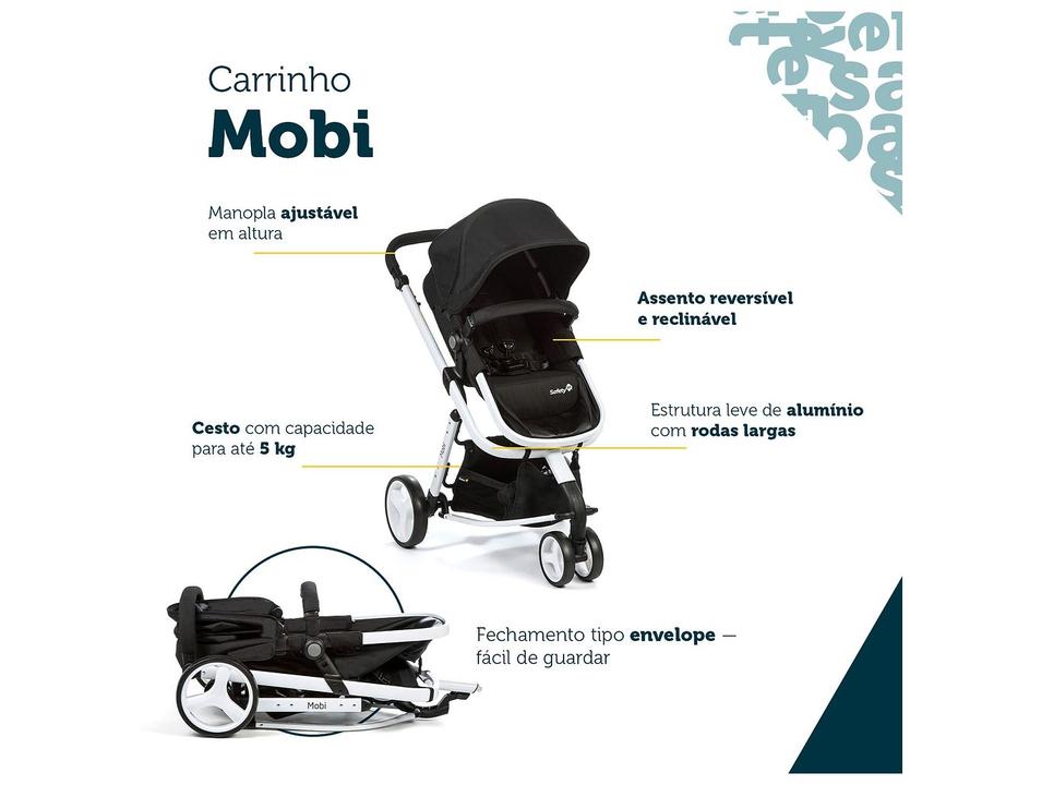 Carrinho de Bebê com Bebê Conforto Safety 1st TS Mobi Duo 3 Rodas até 15kg - 3