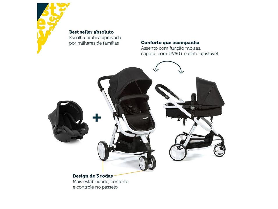 Carrinho de Bebê com Bebê Conforto Safety 1st TS Mobi Duo 3 Rodas até 15kg - 2