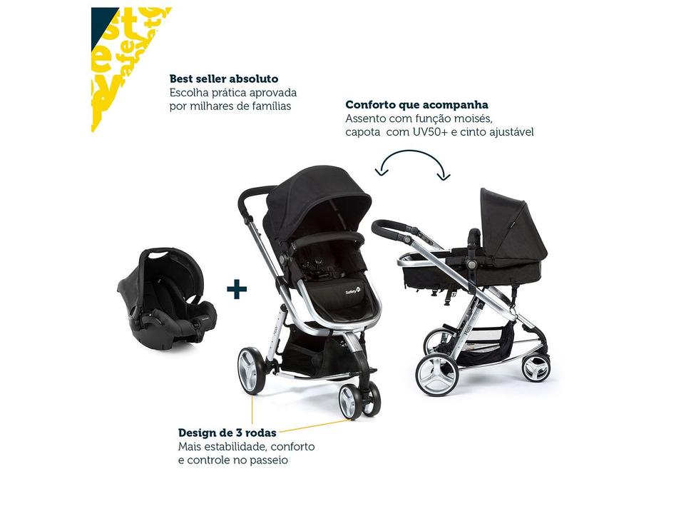 Carrinho de Bebê com Bebê Conforto Safety 1st TS Mobi Duo 3 Rodas até 15kg - 2