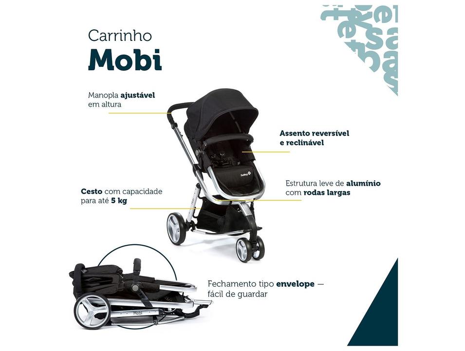 Carrinho de Bebê com Bebê Conforto Safety 1st TS Mobi Duo 3 Rodas até 15kg - 3