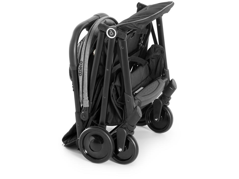 Carrinho de Bebê Com Fechamento Automático Jamby até 15kg Preto e Cinza Dzieco - 2