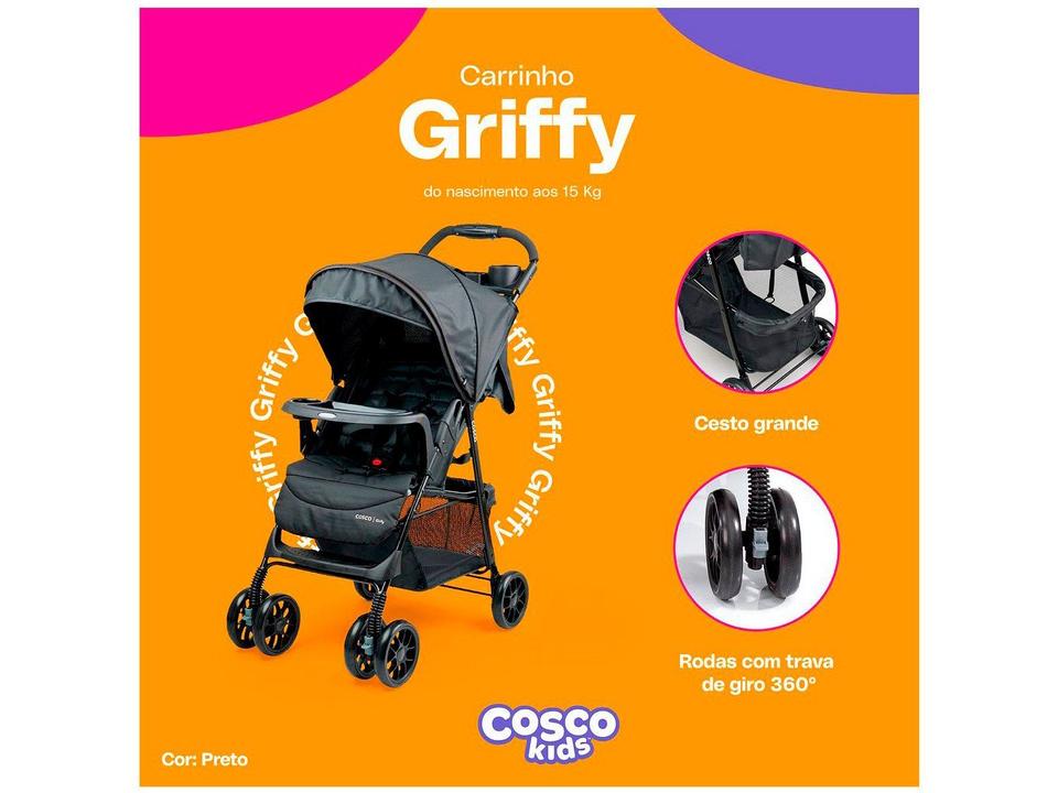 Carrinho de Bebê Cosco Griffy 4 Rodas 0 a 15kg - 14