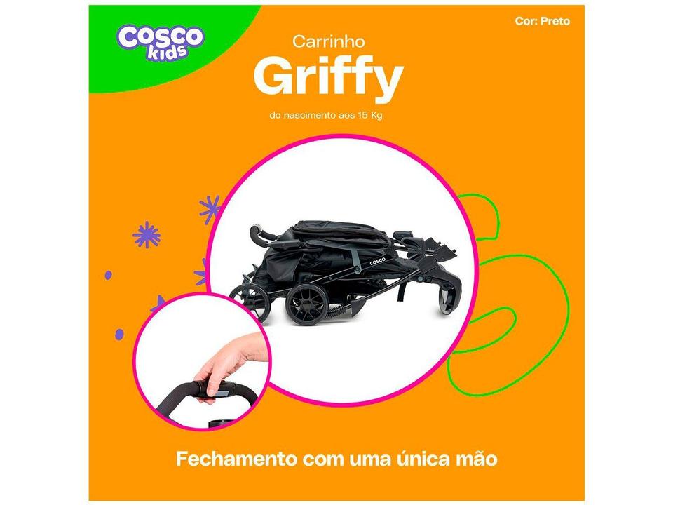 Carrinho de Bebê Cosco Griffy 4 Rodas 0 a 15kg - 15