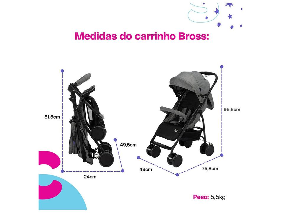 Carrinho de Bebê Cosco Kids Bross 4 Rodas 0 a 15kg - 17