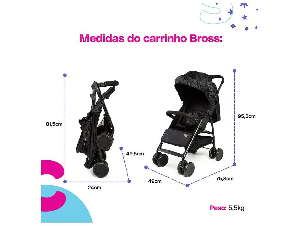 Carrinho de Bebê Cosco Kids Bross 4 Rodas 0 a 15kg - 17