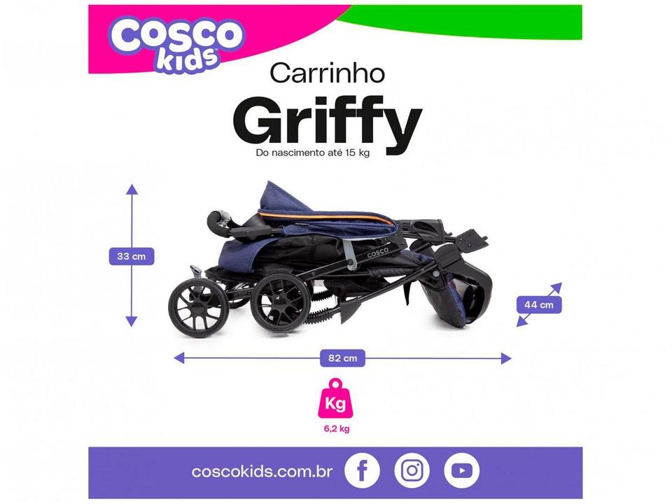 Carrinho de Bebê Cosco Kids Griffy 4 Rodas - 16