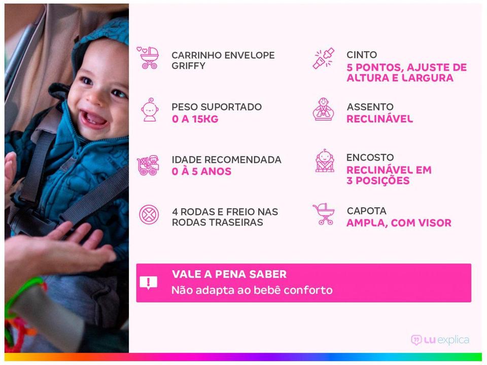 Carrinho de Bebê Cosco Kids Griffy 4 Rodas - 1