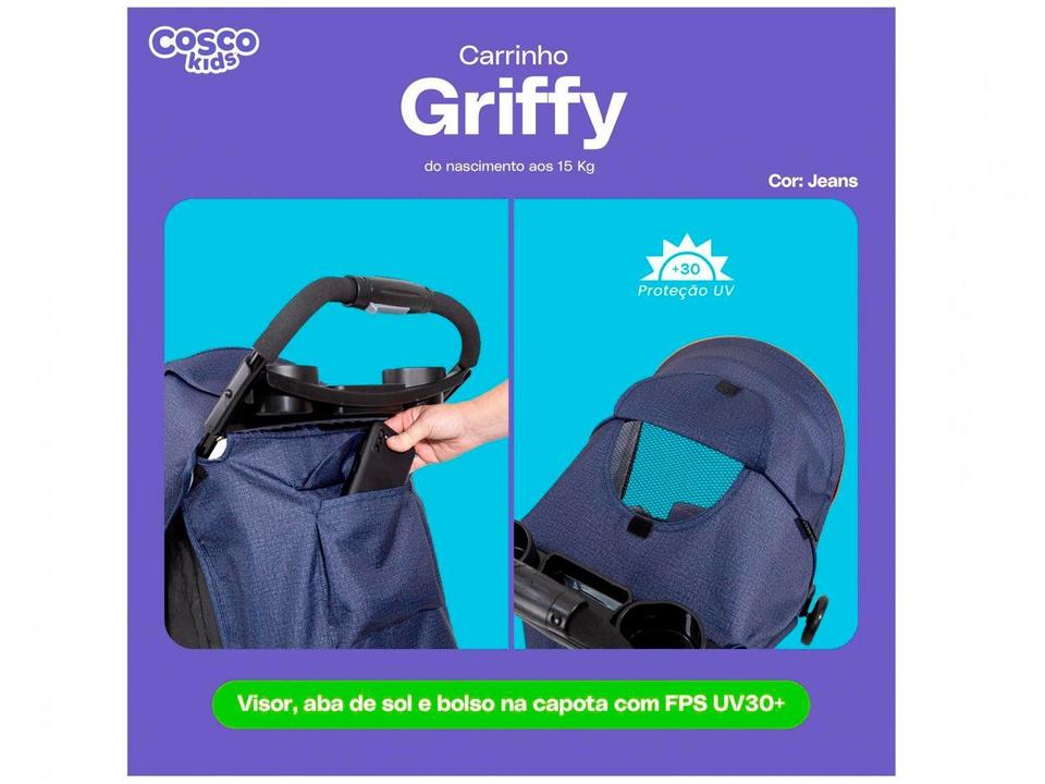 Carrinho de Bebê Cosco Kids Griffy 4 Rodas - 15