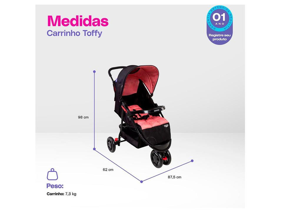 Carrinho de Bebê Cosco Kids Toffy 3 Rodas até 15kg - 3