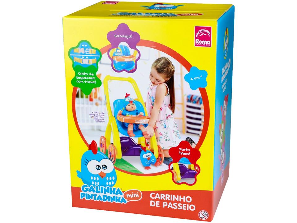 Carrinho de Boneca Galinha Pintadinha Azul - 4