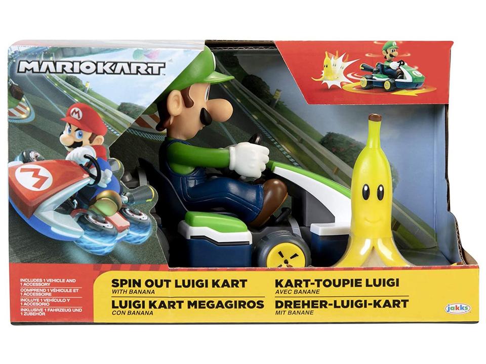 Carrinho Spin Out Mario Kart Luigi Candide - 2
