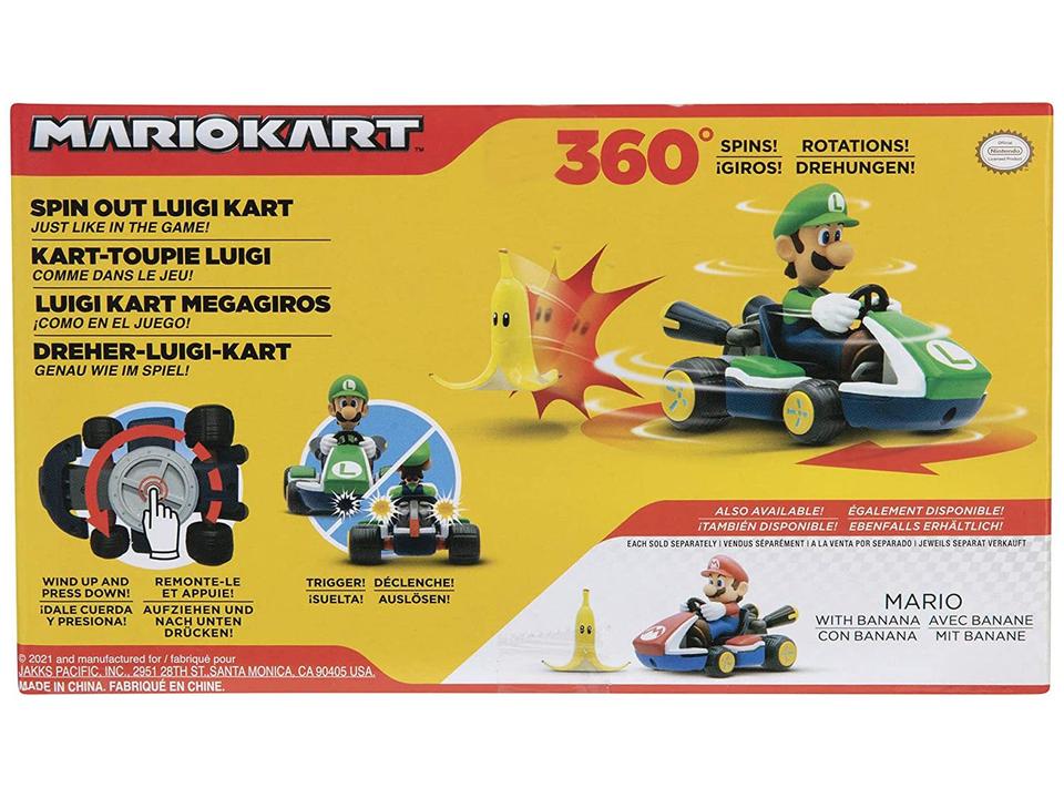 Carrinho Spin Out Mario Kart Luigi Candide - 7
