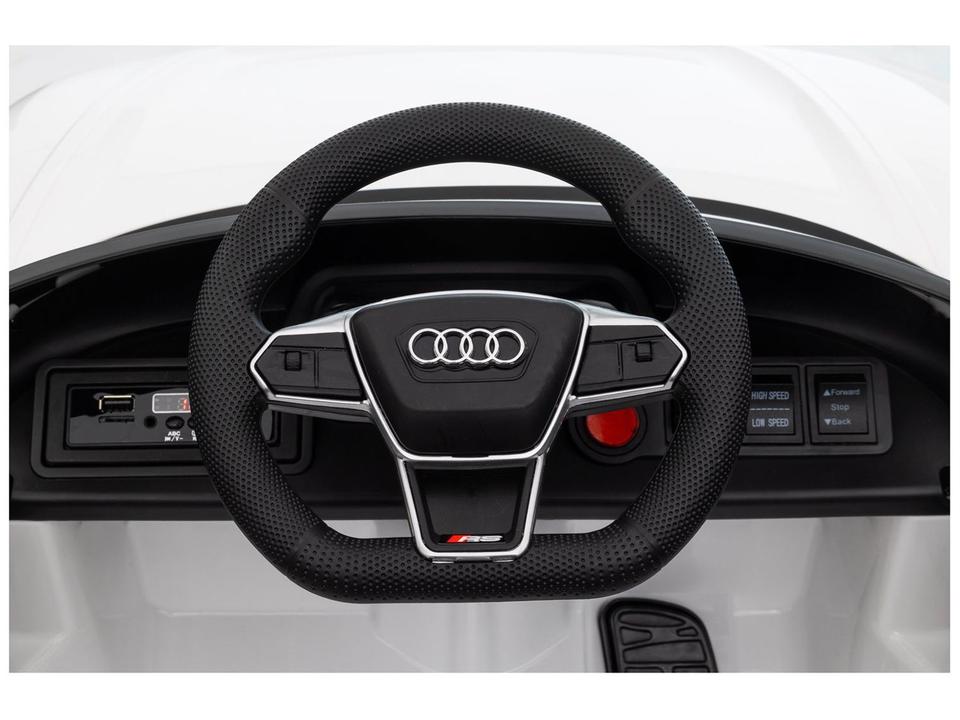 Carro Elétrico Infantil Branco Audi Bandeirante - 5
