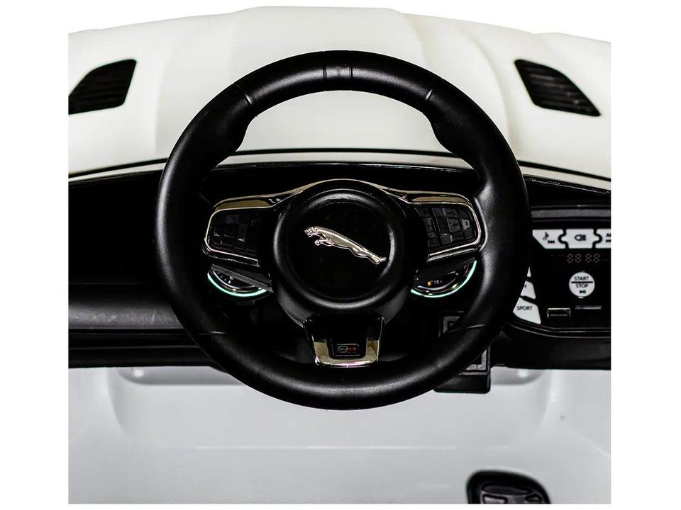 Carro Elétrico Infantil Jaguar Branco Bandeirante - 8