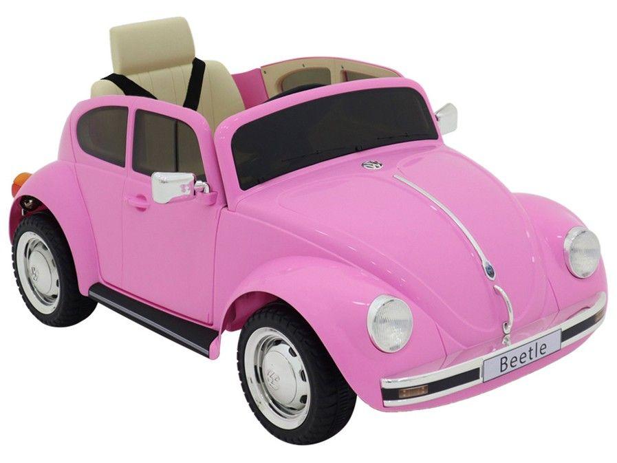 Carro Elétrico Infantil Rosa Volkswagen Beetle - 1