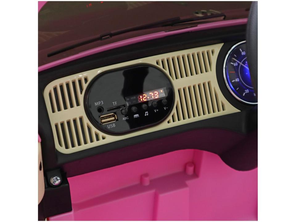 Carro Elétrico Infantil Rosa Volkswagen Beetle - 7