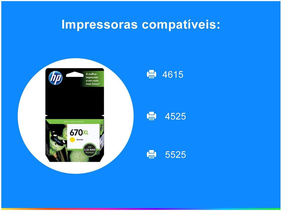 Cartucho de Tinta HP 670 XL Amarelo - 1