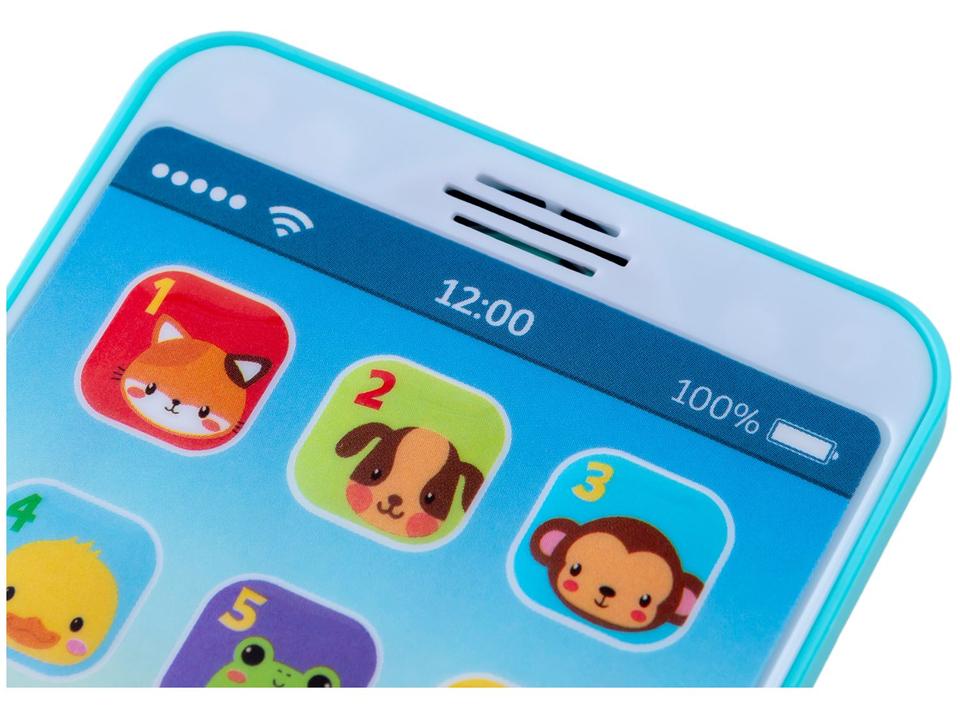 Celular de Brinquedo Baby Phone Azul Musical - Buba - 8