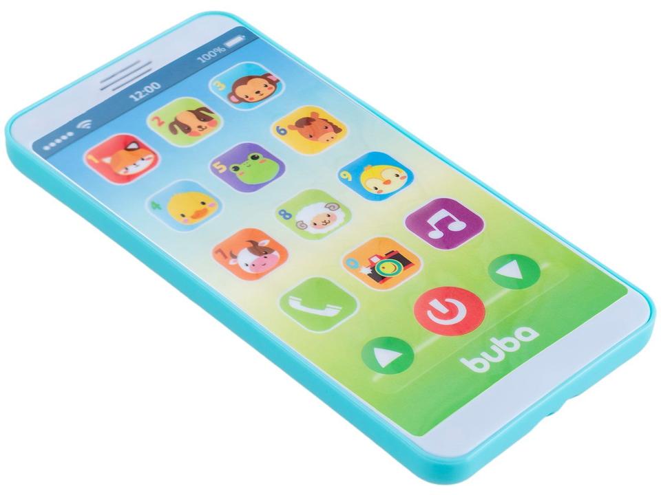 Celular de Brinquedo Baby Phone Azul Musical - 5