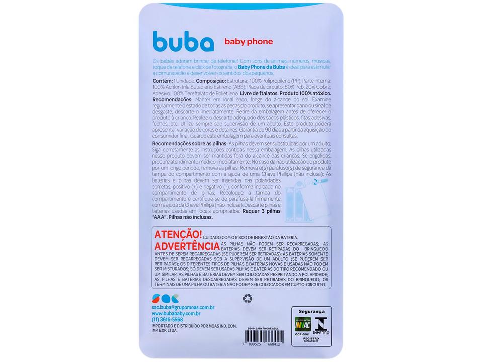 Celular de Brinquedo Baby Phone Azul Musical - Buba - 11