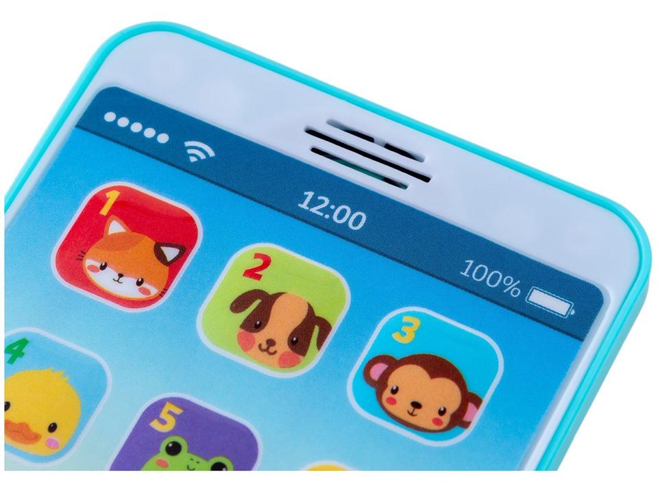 Celular de Brinquedo Baby Phone Azul Musical - 8