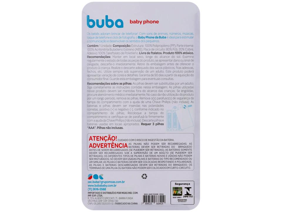 Celular de Brinquedo Baby Phone Rosa Musical - 8