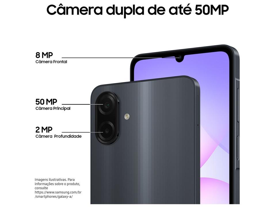 Celular Samsung Galaxy A07 128GB Violeta 4GB RAM Tela 6,7" Câm. Dupla + Selfie 8MP - 3